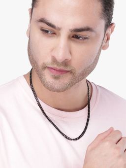 Yellow Chimes - Curb Pattern Black-tone Neck Chain