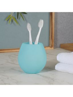 HomeTown - Emilia Glass Frosted Colored Jar With Lid In Turquoise Colour