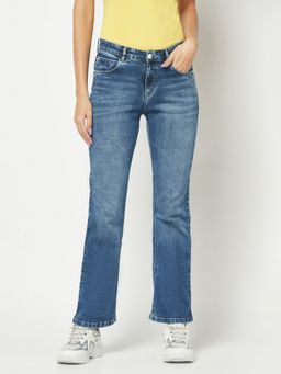 CRIMSOUNE CLUB - Women Blue Boot-Cut Denims