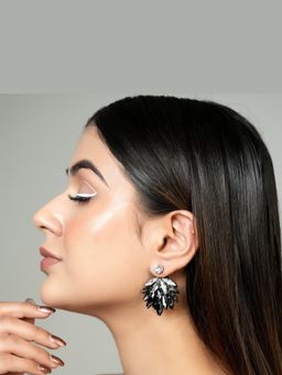 Label Pooja Rohra - Silver Tahlia Ombre Jacket Earrings