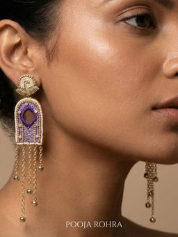 Label Pooja Rohra - Purple Tavi Earrings
