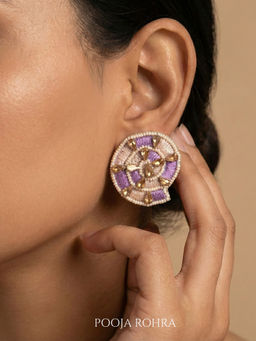 Label Pooja Rohra - Purple Shelle Earrings