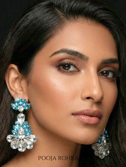 Label Pooja Rohra - Blue Ishaani Blossom Earrings