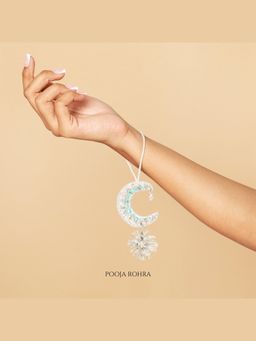 Label Pooja Rohra - Silver Crescent Moon and Star Lumba