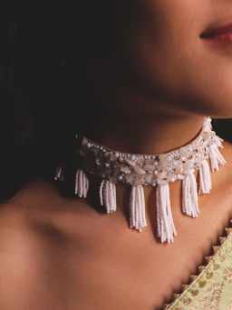 Label Pooja Rohra - White Gisele Choker Necklace
