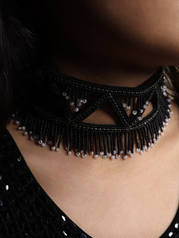 Label Pooja Rohra - Black Aayat Choker Necklace