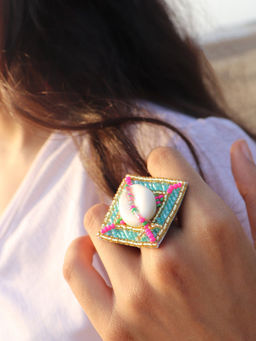 Label Pooja Rohra - Blue Ariel Ring