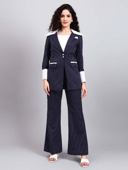 Powersutra - Navy Blue Oversized Contrast Peak Co-Ord Set