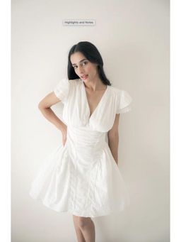 Branche - White Dobby Mini Dress