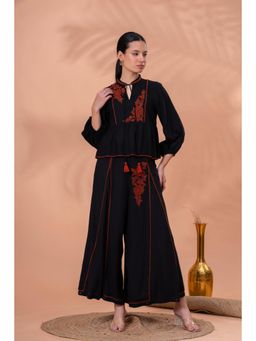 STIL-O-STITCH - Black Colour Top with Palazzo