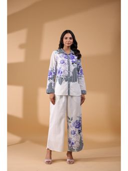 STIL-O-STITCH - White Colour Shirt With Pant