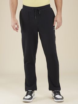 Being Human - Men Solid Black Cotton Trackpant