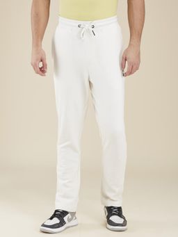 Being Human - Men Solid Off White Cotton Trackpant