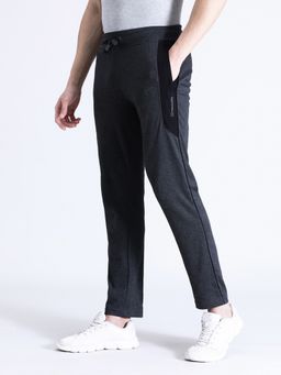 Crocodile - Men Solid Charcoal Melange Slim Fit Trackpant