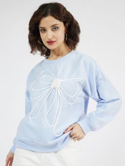 AAREIN - Blue Cord Embroidered Sweatshirt