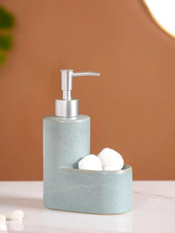 Nestasia - Grey Ceramic Handwash Soap Dispenser with Sponge Holder