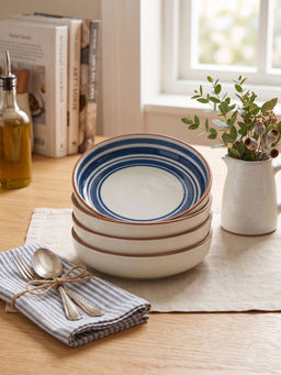 YELONA - White Porcelain Dip Microwave Safe Chutney Bowls (Pack Of 4)
