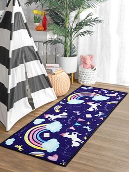 Saral Home - Unicorn Polypropylene Anti-Skid Runner-Navy-45X120 Cm