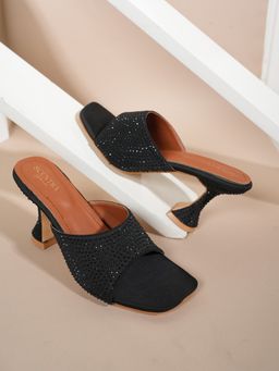 SCENTRA - Carina Black Embellisshed Heels