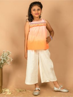 Kasya - Beige Embroidered Cotton Top