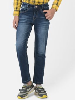 CRIMSOUNE CLUB - Boy Blue Solid Light Fade Jeans