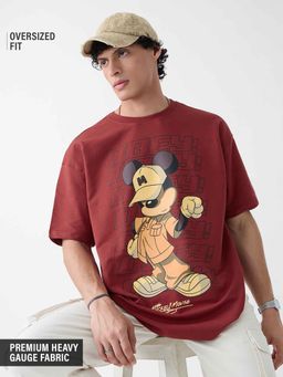 The Souled Store - Brown Printed Oversized Fit T-Shirt
