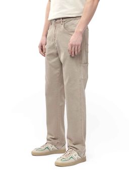 Rare Rabbit - Beige Solid Relaxed Fit Jeans