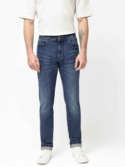 Rare Rabbit - Blue Solid Slim Fit Jeans