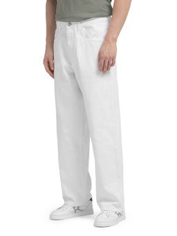 Rare Rabbit - White Solid Loose Fit Jeans