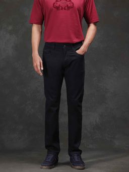 Rare Rabbit - Black Solid Slim Fit Jeans