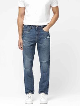 Rare Rabbit - Blue Solid Regular Fit Jeans