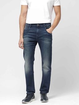 Rare Rabbit - Blue Solid Relaxed Fit Jeans
