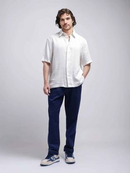 Rare Rabbit - Blue Solid Loose Fit Jeans