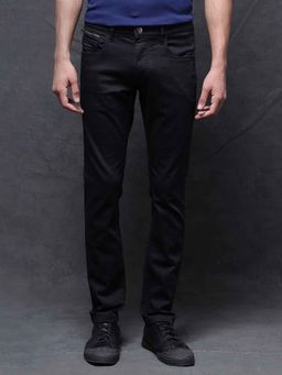 Rare Rabbit - Black Solid Slim Fit Jeans