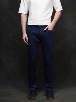 Rare Rabbit - Blue Solid Slim Fit Jeans