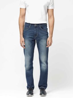 Rare Rabbit - Blue Solid Regular Fit Jeans