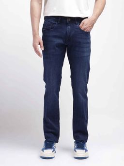 Rare Rabbit - Blue Solid Slim Fit Jeans