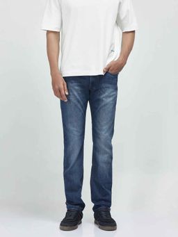 Rare Rabbit - Blue Solid Slim Fit Jeans