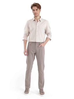 Rare Rabbit - Beige Solid Regular Fit Trouser