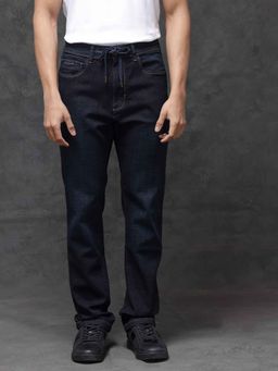 Rare Rabbit - Blue Solid Regular Fit Jeans