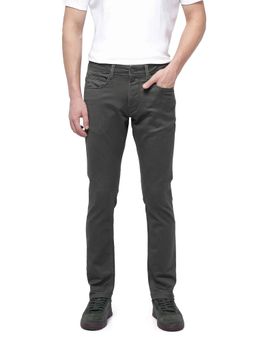 Rare Rabbit - Olive Solid Slim Fit Jeans