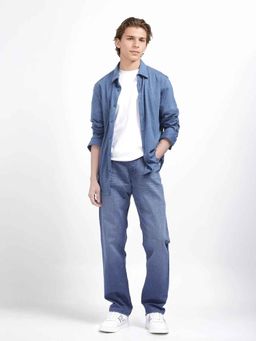 Rare Rabbit - Blue Solid Regular Fit Jeans