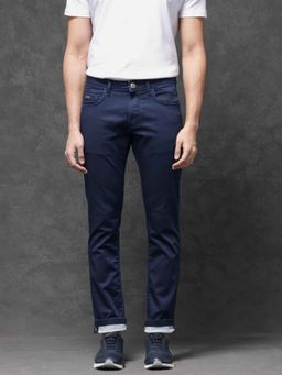 Rare Rabbit - Blue Solid Slim Fit Jeans