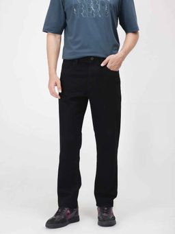 Rare Rabbit - Black Solid Regular Fit Jeans