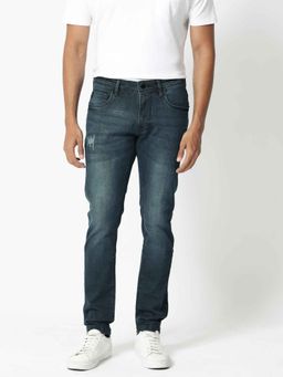 Rare Rabbit - Blue Solid Slim Fit Jeans