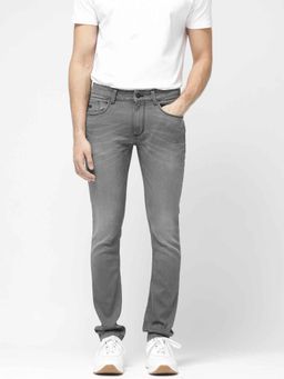 Rare Rabbit - Grey Solid Slim Fit Jeans