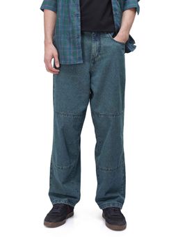 Rare Rabbit - Blue Solid Loose Fit Jeans