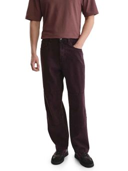 Rare Rabbit - Brown Solid Loose Fit Jeans