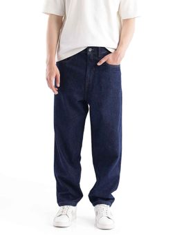 Rare Rabbit - Blue Solid Loose Fit Jeans