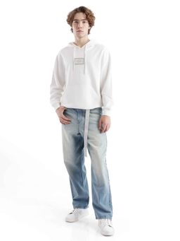 Rare Rabbit - Blue Solid Loose Fit Jeans